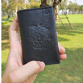 Ví mini da bò thật in hình thần tài , trâu vàng may mắn , đựng thẻ ATM đựng tiền làm bằng da bò thật Nam Nữ điều sử dụng đều đẹp siêu tiên lợi