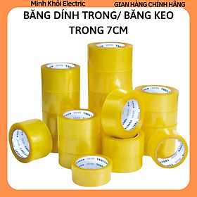 Băng Dính, Băng Keo Trong Suốt 7cm Yard siêu dính dán thùng đóng gói