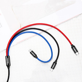 Mua Cáp sạc 3 đầu Baseus Colors CAMLT-ASY01 dài 30cm Lightning/ MicroUSB/ Type-C bọc dù (Nhiều màu) Hàng Chính Hãng