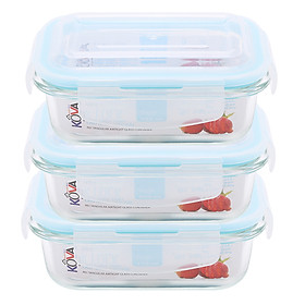 Mua Bộ 3 Hộp Thủy Tinh KOVA KLOCK370 (370ml/ Hộp)