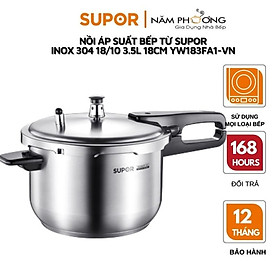 Nồi áp suất inox 304 hạn chế ăn mòn, giữ nhiệt bền lâu, an toàn cao cấp 3L Supor YS183FA1 (Bạc)