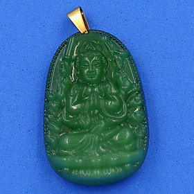 Mặt Phật Thiên Thủ Thiên Nhãn thạch anh xanh 4.3cm