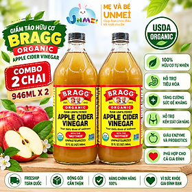 Giấm táo hữu cơ Organic Bragg 946ml (2 chai)