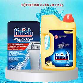 COMBO FINISH: Bột rửa bát Finish 2.5kg + Muối Finish 1.2kg