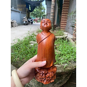 Mua Tượng tùy duyên tượng chú tiểu bằng gỗ hương kt cao 20×8×8cm