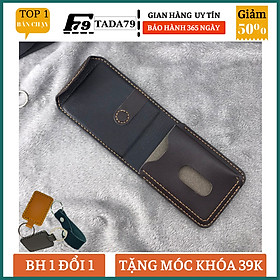 Ví sen 3 cách điệu da bò thật, bop thời trang uniex cho nam và nữ