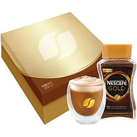 Giftset Nescafe gold + ly thủy tinh