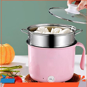 Mua Ca Nấu Mì  Nấu Cơm Đa Năng Có Tay Cầm 1.8L  Ca Nấu Kèm Giá Hấp Inox Chất Lượng Cao (Màu Hồng)