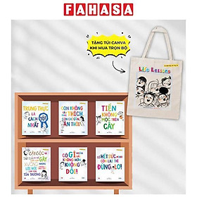 Sách - Bộ Sách Tủ Sách Dạy Con Ứng Xử - Life Lesson (Bộ 6 Cuốn) - Tặng Kèm Túi Vải Canvas