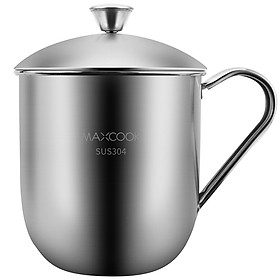 Beauty cook (maxcook) 304 stainless steel cups cups cups children's students adult kindergarten office business cup mug 480ml with lid with handle drop MCB068