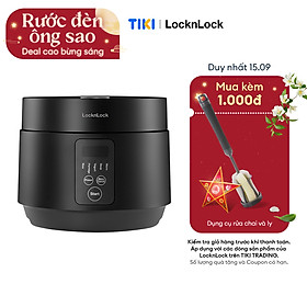 Nồi cơm điện Locknlock EJR346BLK (Giữ ấm 24h - 5 chế độ nấu - lòng nồi chống dính) 1.2 Lít - Black - Hàng chính hãng