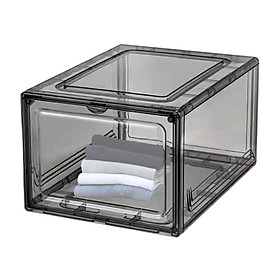 Display Shoe Box Drawers Foldable Holders Stackable Shoe Organizer Clear