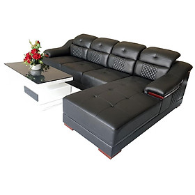 Bộ Sofa Cao Cấp Phòng Khách Lớn _ Da Hàn Quốc Màu Đen _ Sang Trọng, Hiện Đại _ Size 2800 x 1800