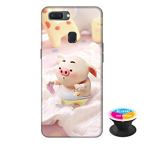 Ốp lưng  cho điện thoại Oppo A5S hình Heo Con Mang Vớ tặng kèm giá đỡ điện thoại iCase xinh xắn - Hàng chính hãng