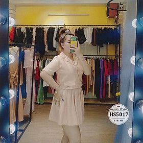 BIGSIZE 50-90KG Sét vest váy xếp ly vải pho croptop tay ngắn xoè ngắn ngoại cỡ đi biển dự tiệc công chúa dạo