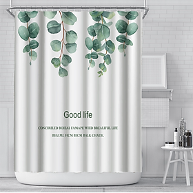 Mua Rèm phòng tắm / Rèm cửa sổ - Hoa hồng kết hợp với bụi lá xanh ( 180 x 180cm )