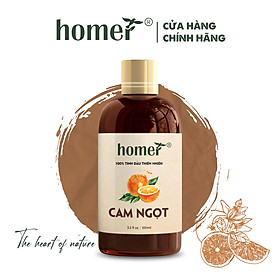 Tinh Dầu Cam Ngọt Homer 100ml - Chính Hãng, Đạt Chuẩn Kiểm Định Cao Cấp - Tinh Dầu Xông Thơm Phòng, Thư Giãn, Khử Mùi hiệu quả