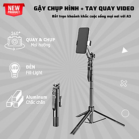 Mua Gậy selfie CYKE A3 có tay cầm chụp ảnh  quay video livestream tự sướng với khung thân hợp kim bền  hỗ trợ đèn LED và tích điều khiển bluetooth từ xa 10 mét  Hàng chính hãng