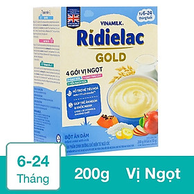 BỘT ĂN DẶM RIDIELAC GOLD 3 VỊ NGỌT - HỘP GIẤY 200G