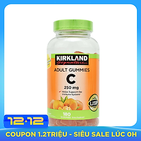 Kẹo dẻo bổ sung Vitamin C Kirkland Adult Gummies C 250mg hộp 180 viên của Mỹ