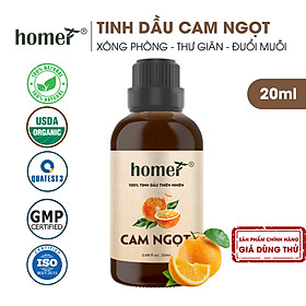 Tinh dầu thiên nhiên Cam Ngọt Homer - Dung tích 20ml / 100ml - Đạt chuẩn kiểm định cao cấp - An toàn cho sức khỏe - Đa công dụng