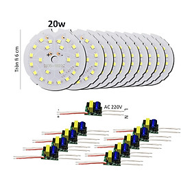 Mua 10 Bảng bo vỉ mạch Led 20w siêu sáng 22 mắt chip Led 2835 kèm nguồn driver AC220V Posson MLB20x