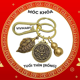 Móc Khóa Xe 12 Con Giáp Hình CON RỒNG phong thủy THEO BẢN MỆNH Tuổi Thìn - Đem lại sức khỏe, tài lộc, may mắn, bình an