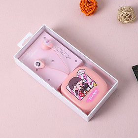Mua Bộ Tai Nghe Và Hộp Đựng Hàn Quốc Mẫu Cô Gái Dễ Thương (In - Ear 2021) Cực Cute - Có Mic Đàm Thoại - BEYOU