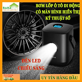 BƠM LỐP Ô TÔ DI ĐỘNG CÓ MÀN HÌNH HIỂN THỊ KỸ THUẬT SỐ - VỪA LÀ ĐÈN LED CHIẾU SÁNG 