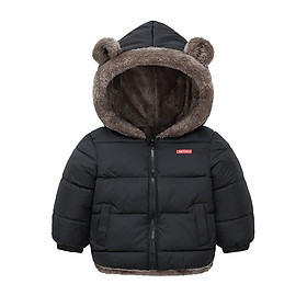 Áo khoác trẻ em, áo phao cho bé cao cấp (LOẠI 1) lót lông cừu toàn bộ bên trong cực ấm mũ tai gấu dễ thương size từ 9-27kg AK4