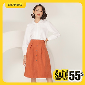 Chân váy nữ GUMAC thiết kế đai rời mắt cáo VA966