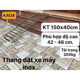 Mua Thang dắt xe máy inox ( cho thềm cao 32-55 cm ) Bảo hành 12 tháng