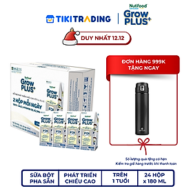 Thùng Sữa Bột Pha sẵn Nutifood GrowPLUS+ Cao Lớn Vượt Trội trên 1 tuổi (24 hộp x 180ml)