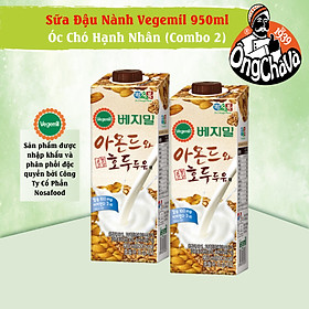 Combo 2 Hộp Sữa Hạt Óc Chó Hạnh Nhân Vegemil 950ml (Almond & Walnut Soymilk)