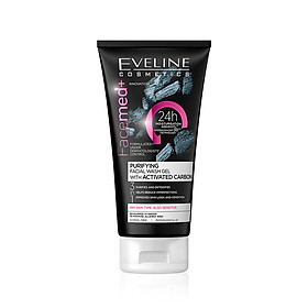 Gel rửa mặt làm sạch da than hoạt tính Facemed+ Eveline Purifying Facial Wash Gel With Activated Carbon