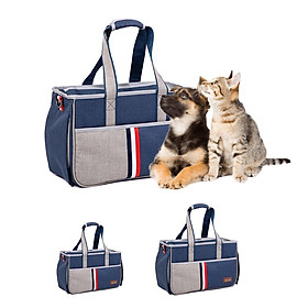 Túi vận chuyển vật nuôi chó mèo thiết kế kín,có 3 cửa sổ lưới thoáng khí diện tích lớn, có thể mở ra,trọng lượng nhẹ,mẫu mã đẹp-Màu Xanh đậm-Size N