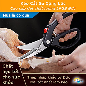 Kéo Cắt Gà Thịt Đồ Ăn Cộng Lực Inox Kiểu Nhật Bản Cao Cấp Đạt Chất Lượng LFGB Đức SSGP