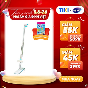 [Tặng Bông Lau] Cây Lau Nhà MyJae Sợi Microfiber Tự Vắt Phun Sương Xoay 360 Độ Thông Minh 138cm