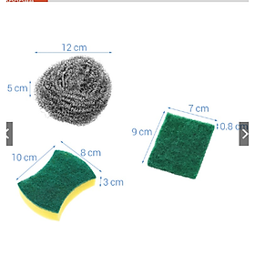 Mua Set 3 trong 1 gói dụng cụ gói cọ rửa chén bát nhà bếp đa năng Samran