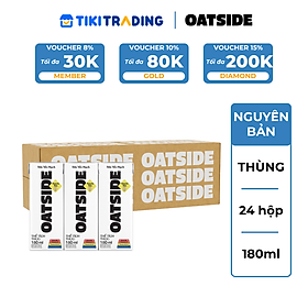 Thùng 24 hộp Sữa yến mạch OATSIDE vị nguyên bản 180ML