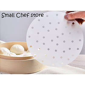 Mua Set 100 Tờ Giấy Nến Tròn 21.5Cm Có Lỗ Dùng Lót Hấp Bánh Và Lót Nướng