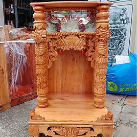 Mua Bàn thờ thần tài ông địa gỗ xoan ngang 56 quỳ trụ điện tử