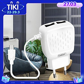 Mua Bộ Sạc Cho Samsung có dây Micro tích hợp gắn liền với củ  2 Cổng USB  chống cháy nổ - Hàng Chính Hãng