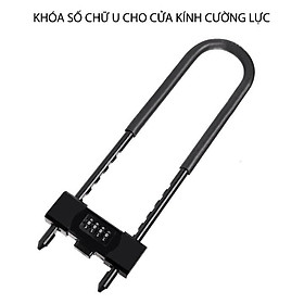Mua Khóa số chữ U trang bị 4 mã số có thể thay đổi được  loại móc dài 195-330mm dùng khóa cửa kính  chống trộm xe máy U701
