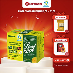 Bột sủi thanh nhiệt Livecool Nam Dược hương dưa gang hộp 6 gói x7g hỗ trợ giảm nhiệt miệng nóng trong,giải độc,mát gan