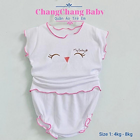 Đồ bộ bé gái, đồ bộ sơ sinh cho bé chất thun thoáng mát từ 4kg đến 10kg ChangChang Baby