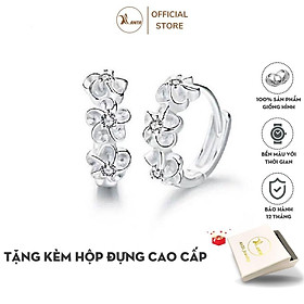 Bông tai bạc kiểu dáng hoa 3 cánh phong cách Hàn Quốc ANTA Jewelry ATJ9008