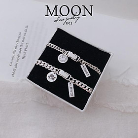 Lắc tay bạc couple Moonsilver thẻ tag tròn và tag chữ nhật HÀNG THIẾT KẾ