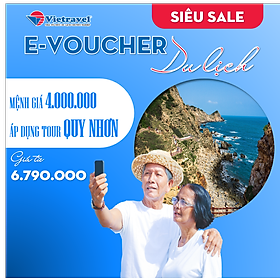 [EVoucher Vietravel] Mệnh giá 4.000.000 VND áp dụng cho tour nội Quy Nhơn giá từ 6.790.000