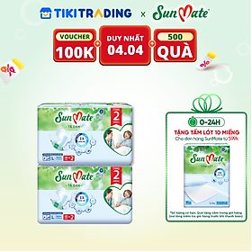 [Mẫu mới] Combo 2 Tã dán người lớn SunMate XA2 mới size L-18+2 miếng
